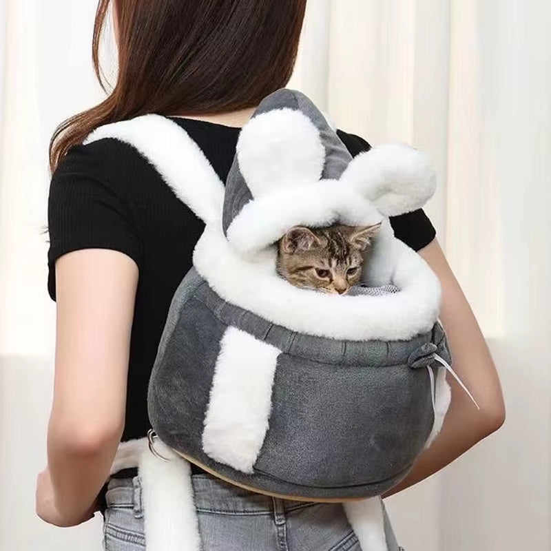 2-In-1 Cat Backpack Outdoor Carrier & Indoor Bed Winter Warm Plush Pets Bag Carrier for Travel Pet Accessories