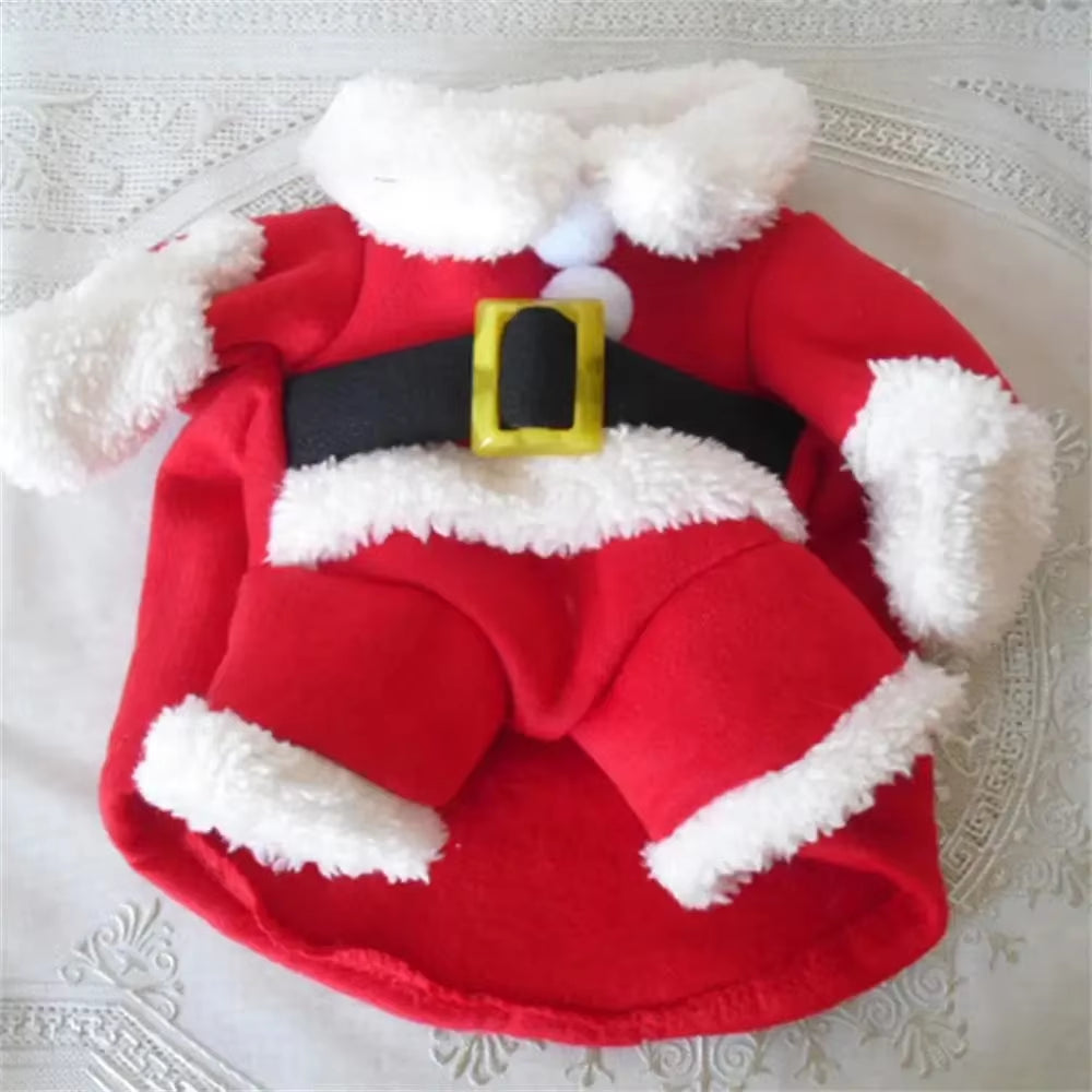 Funny Cat Costume for Christmas Festival Cute Santa Claus Cosplay Pet Jumpsuit for Small Dogs Cats Party Pets Sphynx Dress Up