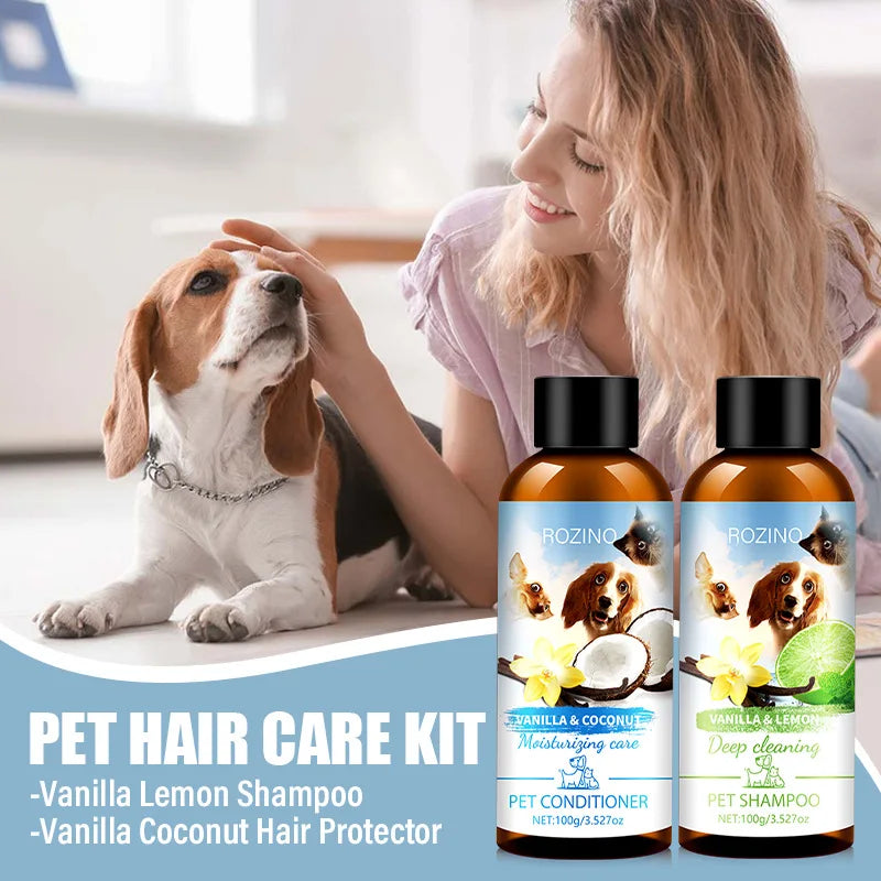 Pet Shower Gel and Conditioner Combo Pack, Perfect Clean Shampoo and Conditioner, Chemical Free, for Pets Cats and Dogs