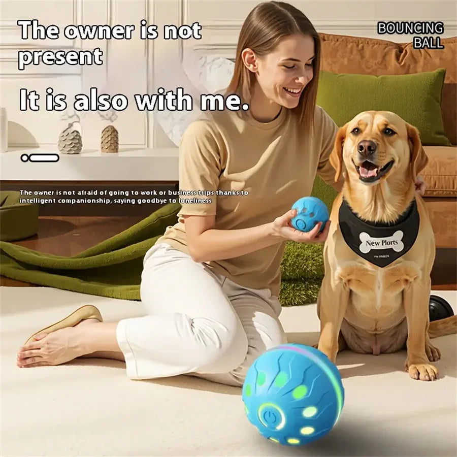 Smart Dog Toys Ball Electronic Interactive Cat Toy Pet Jump and Rolling Ball USB Automatic Moving Bouncing for Large Medium Dogs
