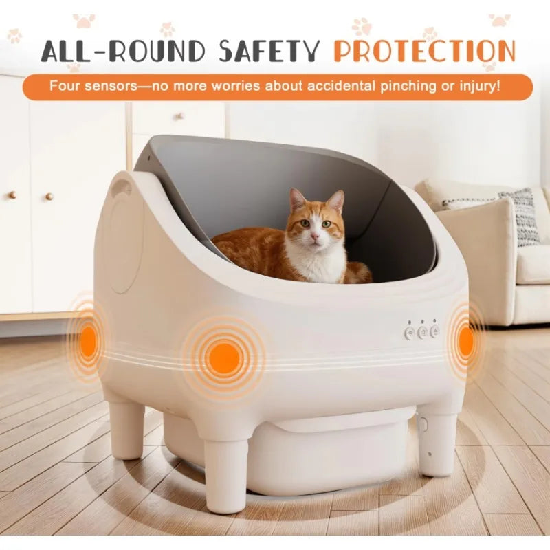 New Open Smart Cat Litter Box, Electric Cat Toilet, Oversized Automatic Shit Shoveling Machine, Automatic Cat Litter Box