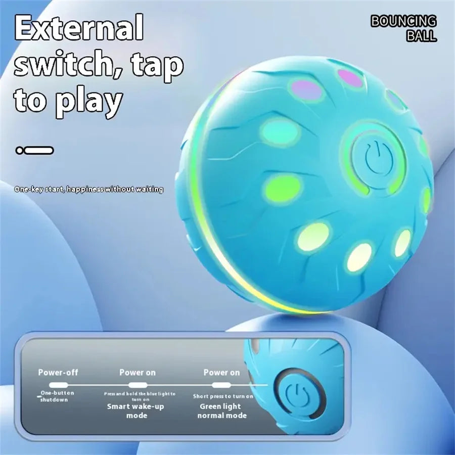Smart Dog Toys Ball Electronic Interactive Cat Toy Pet Jump and Rolling Ball USB Automatic Moving Bouncing for Large Medium Dogs