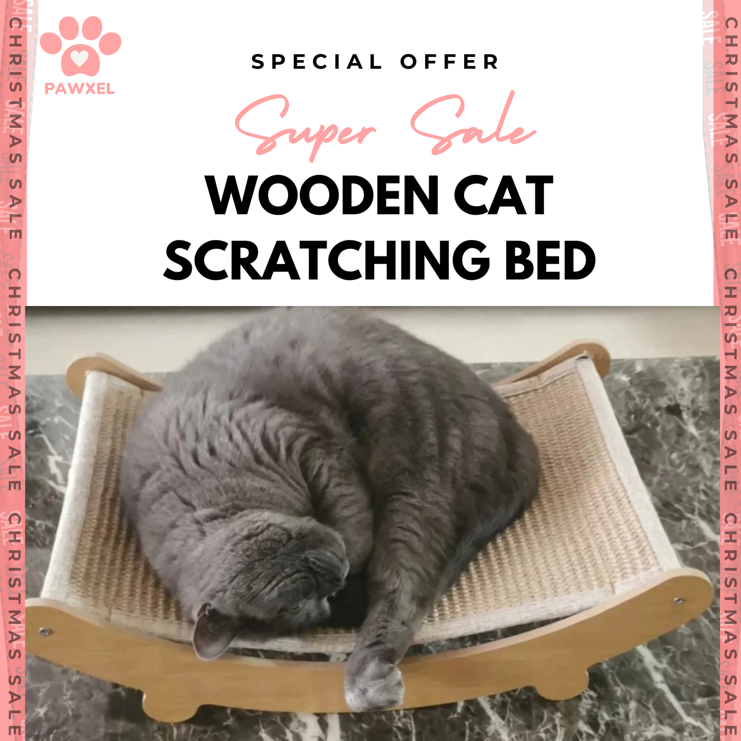 Wooden Cat Scratching Bed